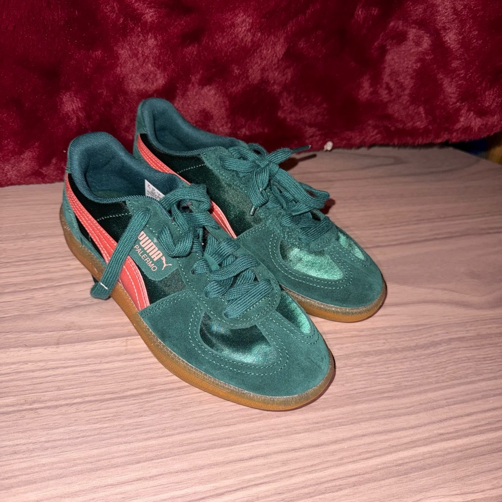 Puma Green and Pink Retro Sneakers